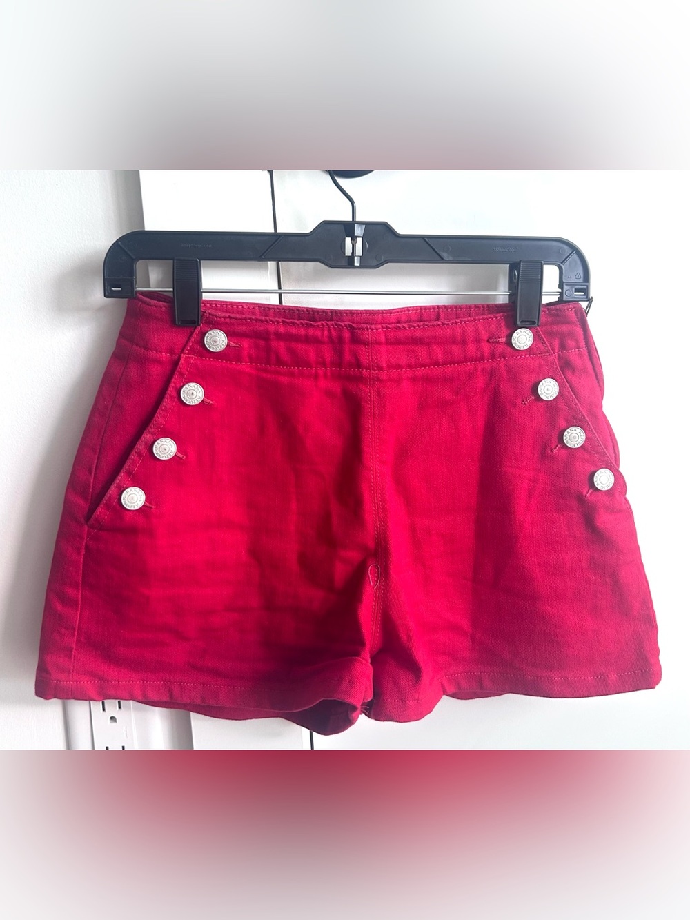 Banana Republic Fuchsia Button-Detail Shorts